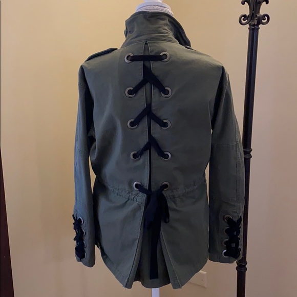 Olivaceous Jackets & Blazers - Khaki jacket with ties